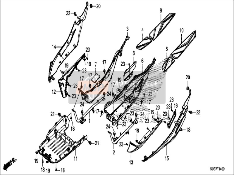 Honda NSS300A 2019 Étape de plancher pour un 2019 Honda NSS300A